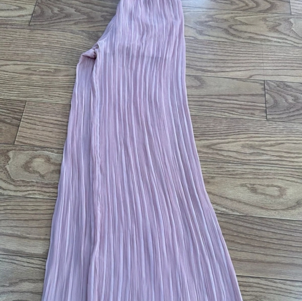 Zara Pink Pleated Wide Leg Palazzo Trousers Pants Size S - Picture 3 of 4